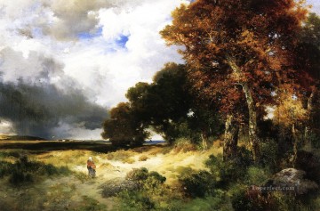 秋のペコニック湾ロングアイランドの風景トーマス・モラン Oil Paintings